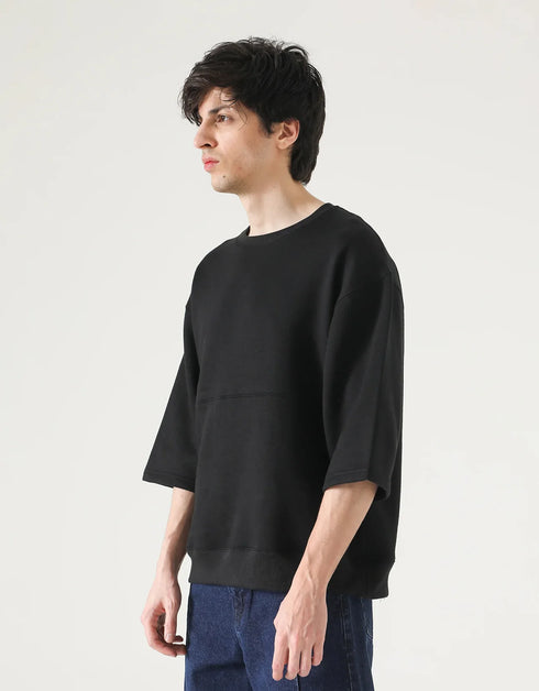 HALF SLEEVES CREW NECK SWEATSHIRT